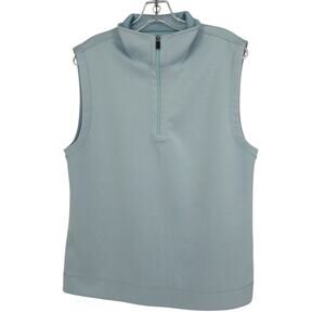 Hickey Freeman Quarter Zip Pale Micro Striped Golf Vest Sz Medium